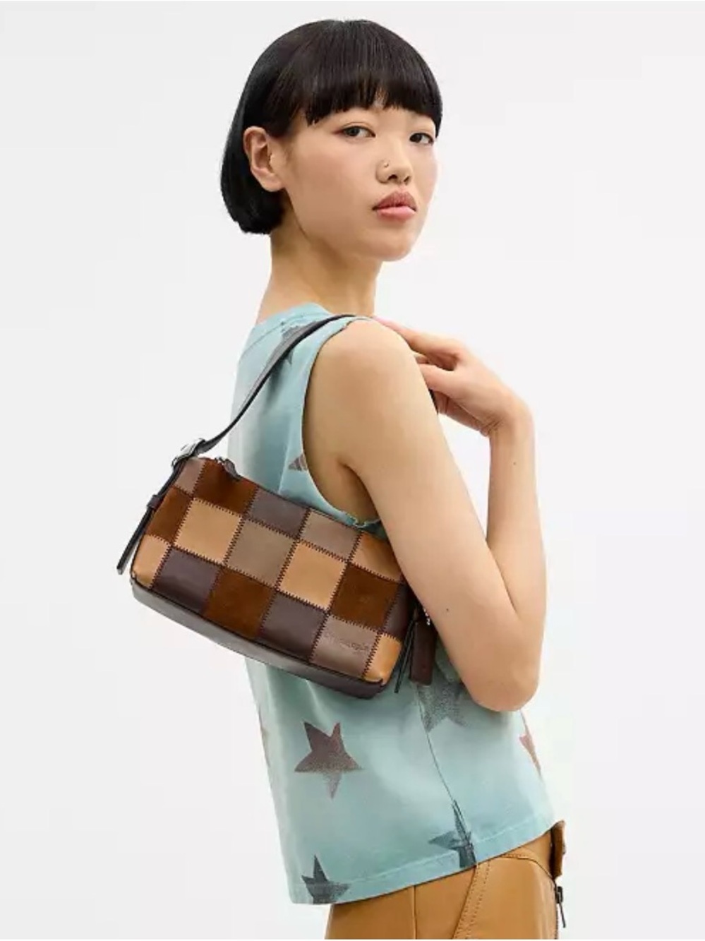 🤎Coach NWT Coachtopia Alter Ego Small Slouchy Shoulder Bag in Patchwork Leather - Picture 2 of 12